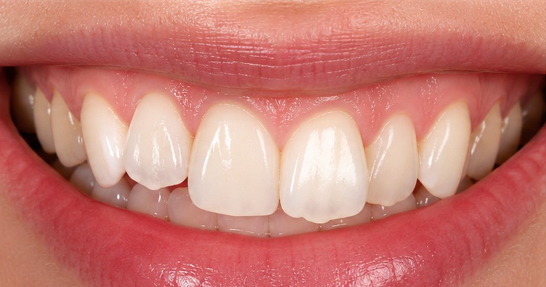 Close-up clinical before view showing uneven tooth edges prior to cosmetic dental treatment